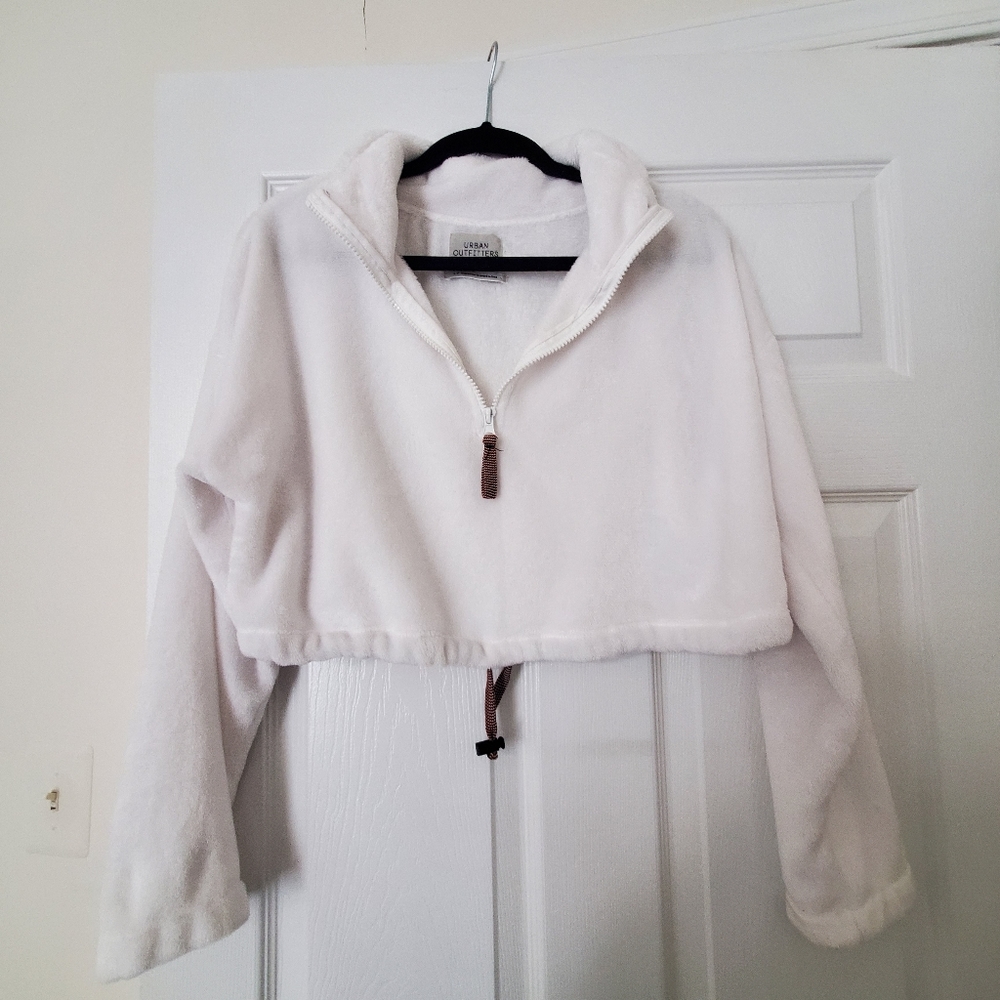 Urban Outfitters cropped fleece half zip sweatshirt